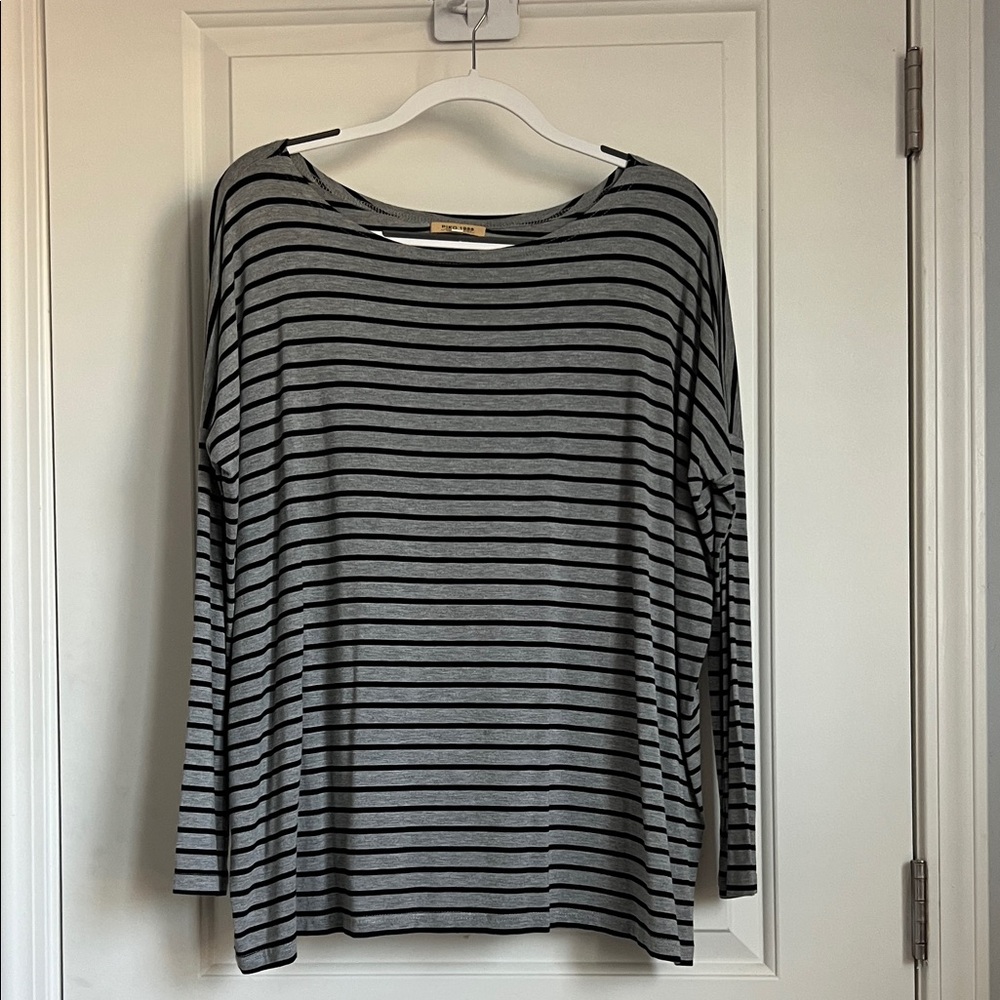 Piko 1988 Gray and Black Striped Top